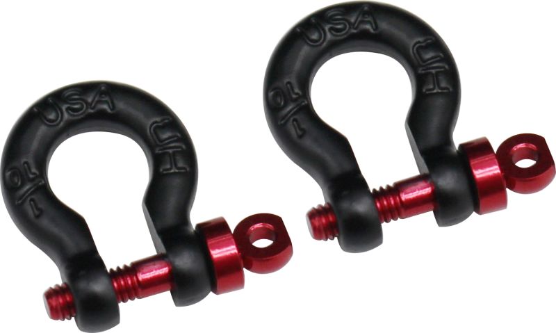 1/10 Scale Black Tow Shackle D-Rings (2) (HRAACC808W01)