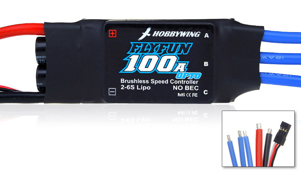 Flyfun 100A Opto Brushless ESC, 2S-6S LiPo (HWI80020660)
