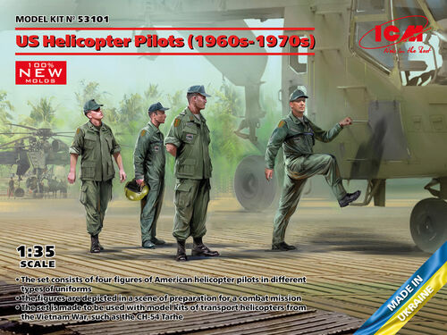 1/35 US Helicopter Pilots, 1960s-70s Plastic Model Kit (ICM53101)