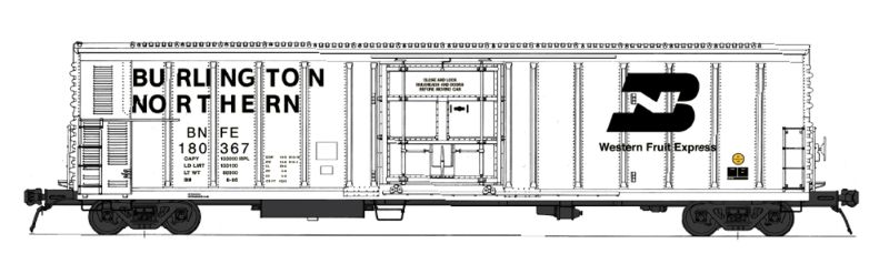 HO R-70-15 Refrigerator Car Single Car, Burlington Northern/Western Fruit Express (BNFE) (IMR34826)
