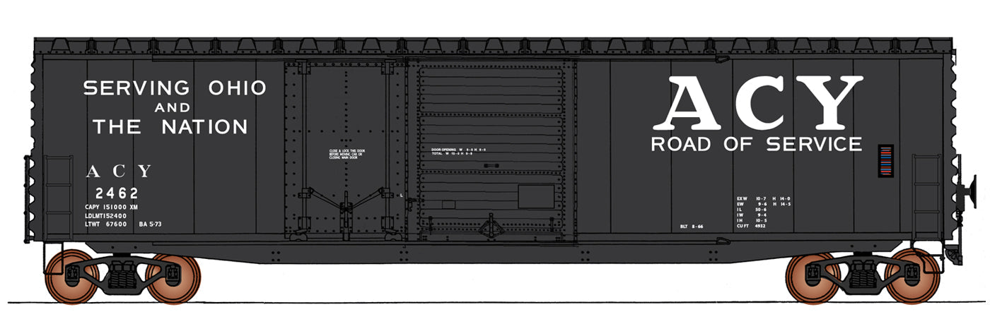 HO 50' PS-1 Double Door Box Car, Akron, Canton & Youngstown (ACY) #2220 (IMR4563201)