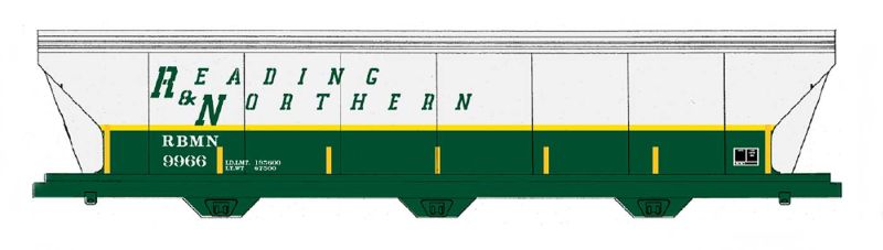HO ACF 4650 3-Bay Hopper, Reading, Blue Mountain & Northern (RBMN (IMR47083)