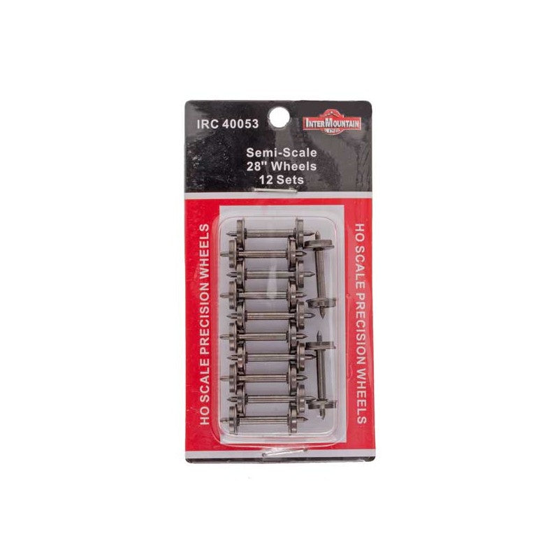 HO Nickel Silver Plated Brass Insulated Wheelsets, 28" Semi-Scale Wheels (12) (IMRW40053)