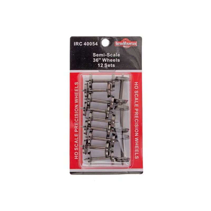 HO Nickel Silver Plated Brass Insulated Wheelsets, 36" Semi-Scale Wheels (12) (IMRW40054)