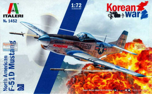 1/72 F-51D Mustang Korean War Plastic Model Kit (ITA1452)