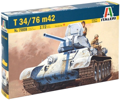 1/72 T 34/76 Russian Tank Plastic Model Kit (ITA7008)