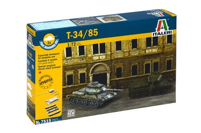 1/72 T-34/85 Fast Assembly Snap-Together Plastic Model Kits (2) (ITA7515)