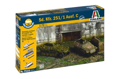 1/72 Sd.Kfz.251/1 Ausf.C Fast Assembly Snap-Together Plastic Model Kits (2) (ITA7516)