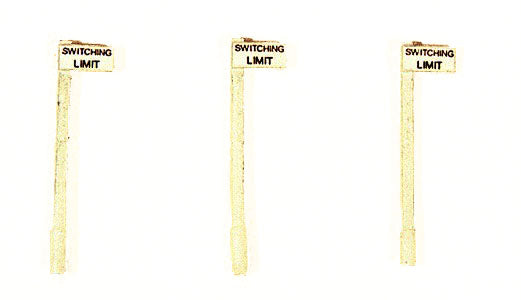 HO Custom Railroad Right-of-Way Signs, Switching Limit Signs (3) (JLI834)