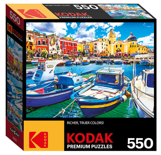 Colorful Procida Island With Boats Italy Premium Puzzle, 18"x24", 550 Pieces (KOD631907)