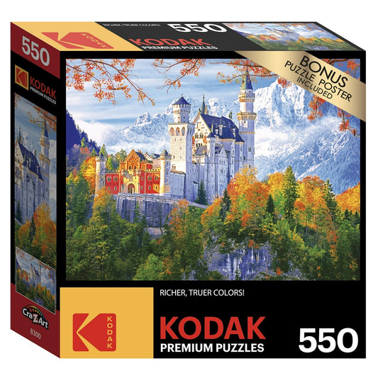 Neuschwanstein Castle Bavaria Germany Premium Puzzle, 24"x18", 550 Pieces (KOD631913)