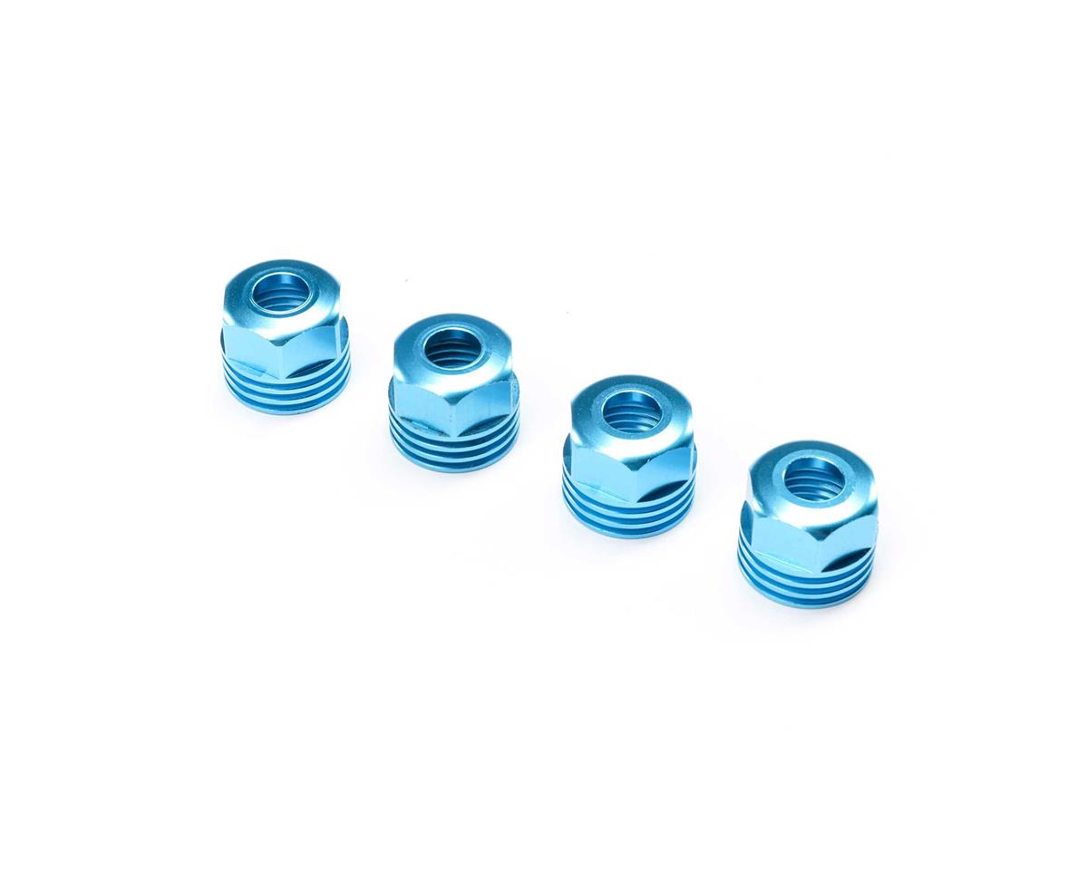 Aluminum Lower Shock Caps King Blue for Super Baja Rey 2.0 (4) (LOS253032)