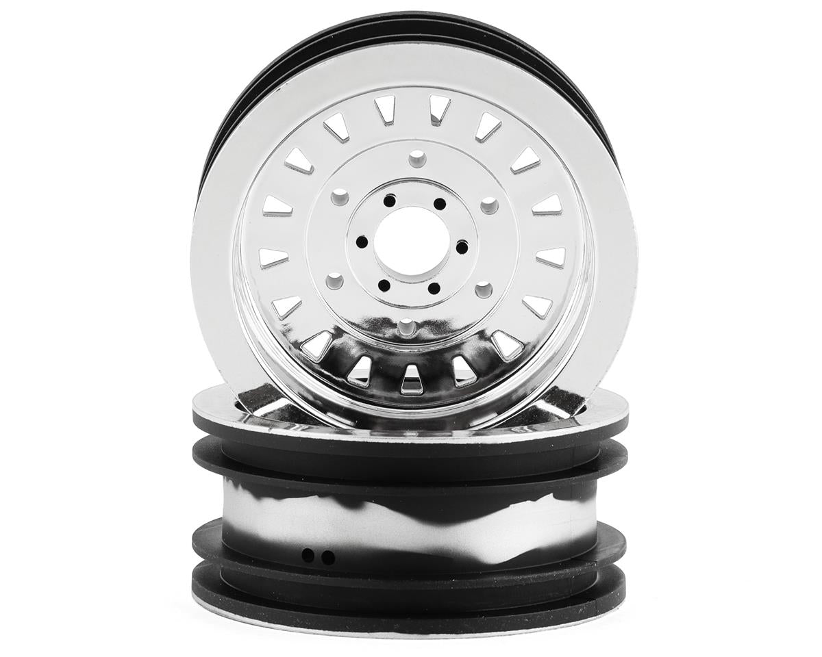 D&D Chrome Mega Truck Wheels for LMT Mega (2) (LOS44005)