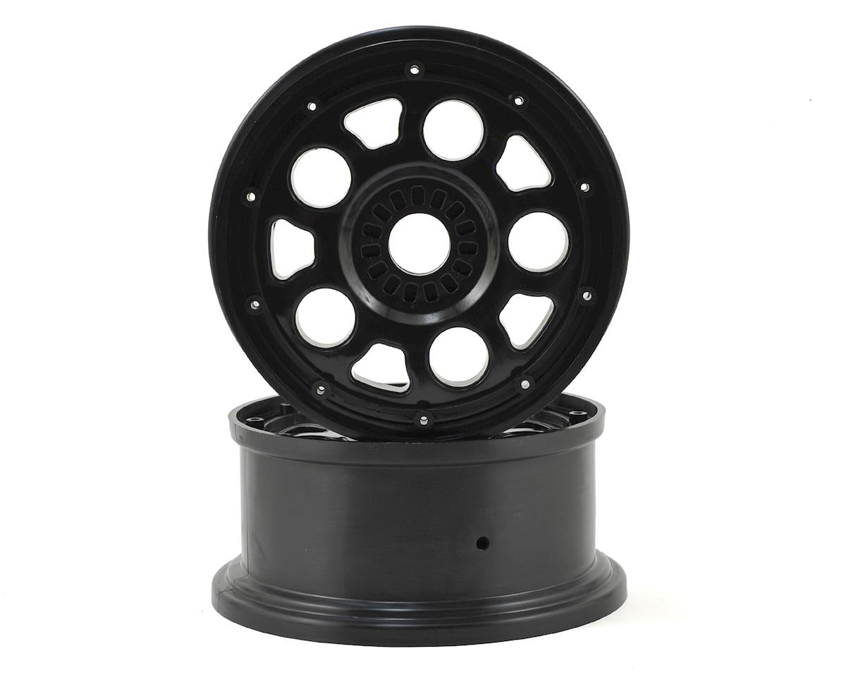 Wheels with Beadlock Ring Set Silver for DBXL-E (2) (LOS45015)