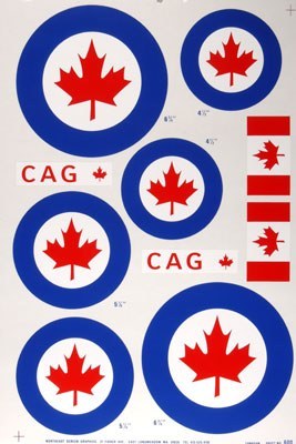 Canadian Insignia 1/6 .60 Pressure-Sensitive Decals (MAJ600)
