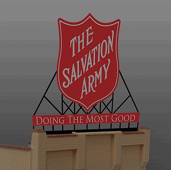 HO Salvation Army Animated Neon Small Billboard Kit (MCS6282)