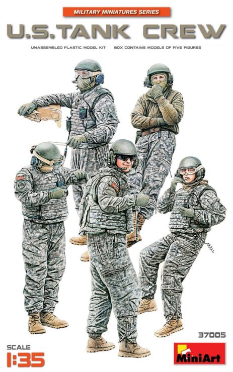1/35 Modern US Tank Crew (5) Plastic Model Kit (MNA37005)