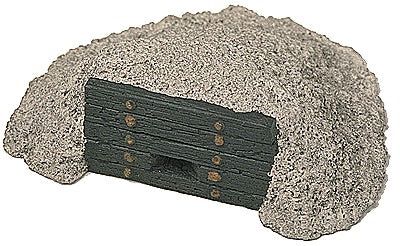 HO End of Track Bumper, Heavy Timber on Stone Pile (MRS8)