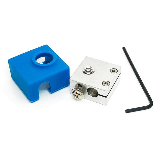 Heater Block Upgrade with Silicone Sock for CR10 / Ender 2 / Ender 3 / ANET A8 Printers MK7, MK8, MK9 Hotends (MSWM2587)