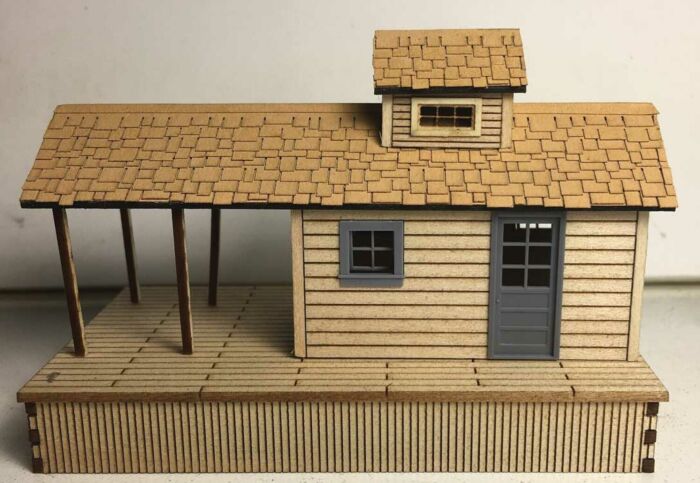 N Adamsville Depot Laser-Cut Wood Kit, 2.125"x1.25" (MTX13301)
