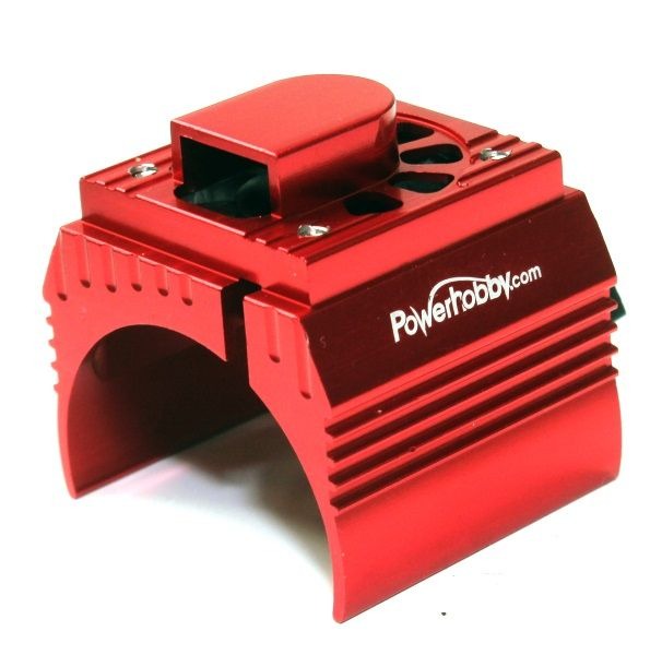Aluminum Motor Heatsink and Cooling Fan for 1/8 Size Motors, Red (PHB18FSRED)