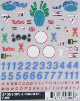 Sponsor and Number Pinecar Decals (PIN306)