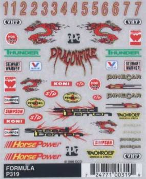 Formula Pinecar Decals (PIN319)