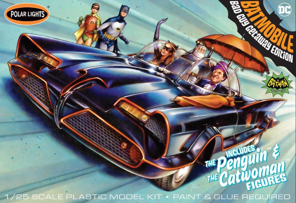1/25 Classic 1966 Batmobile with Catwoman and Penguin Figures