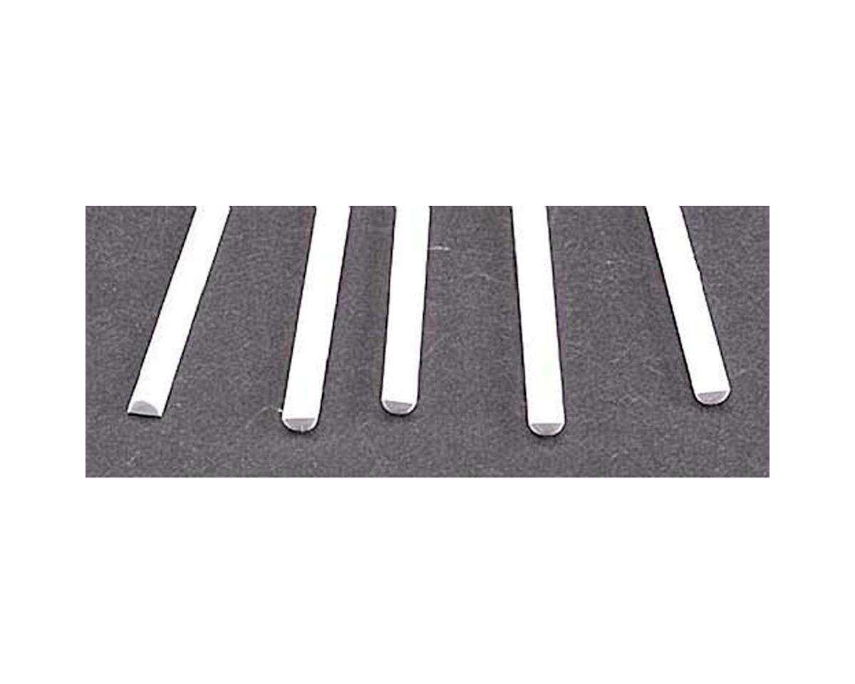 Half-Round Rod Styrene, White 0.187"x10" (5) (PLS90886)