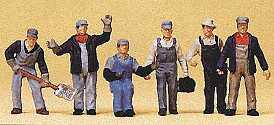 HO United States Railroad Transition-Era Freight Train Crew (6) (PRE10453)