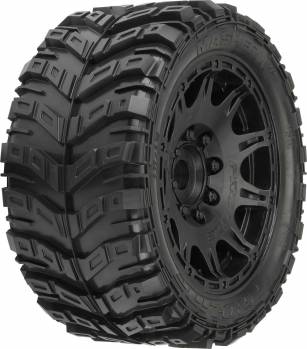 Masher X HP Belted Tires Mounted on Raid Black 24mm Hex Wheels, Front or Rear (2) (PRO1017610)