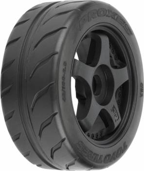 Toyo Proxes R888R S3 42/100 2.9" Belted Tires Mounted on 17mm 5-Spoke Black Wheels, Front or Rear (2) (PRO1019910)