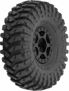 Maxxis Trepador 1.0" Tires Mounted on 7mm Black Wheels, Front or Rear for Axial SCX24 (4) (PRO1022510)