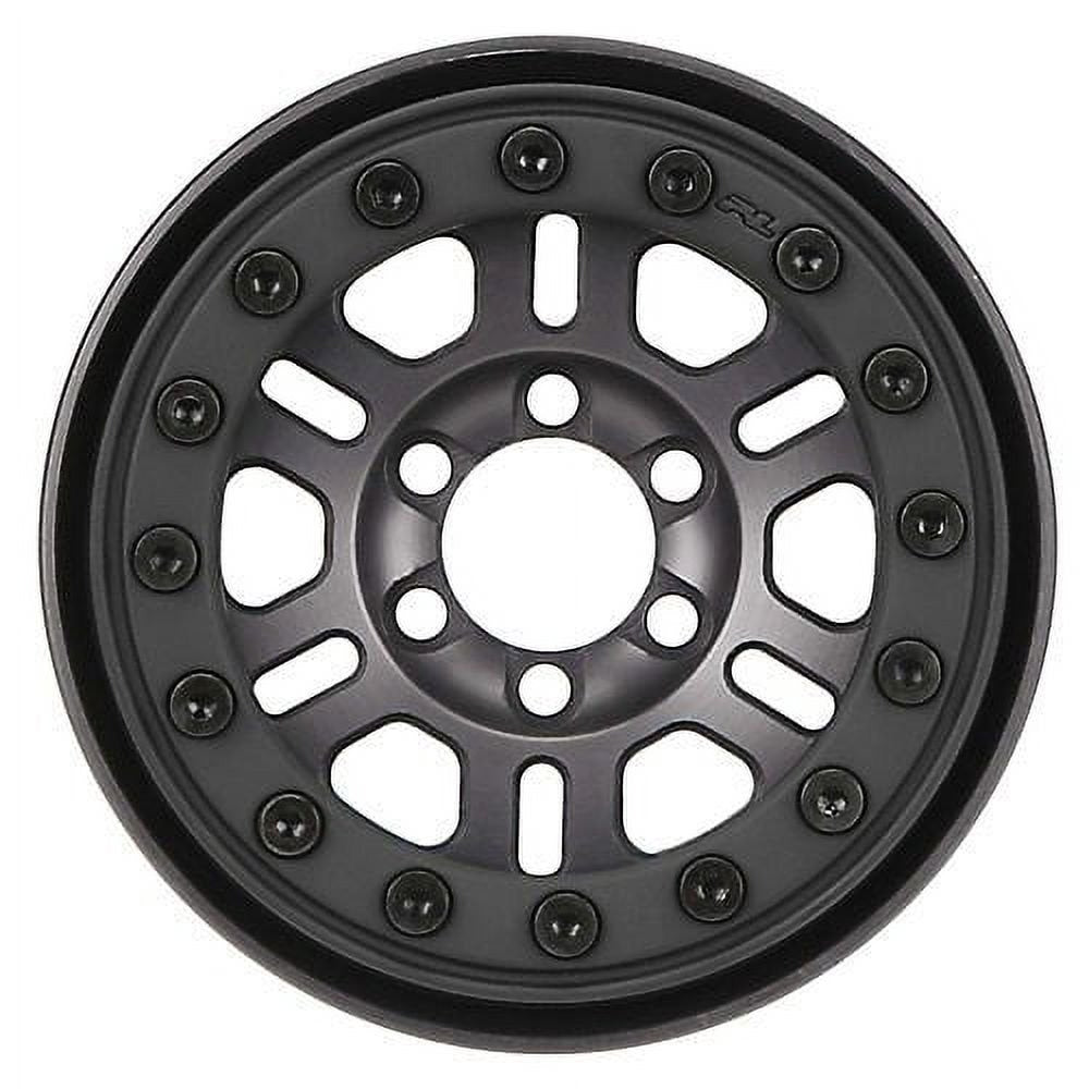 Pro-Forge Faultline 1.9" Gun Metal Anodized Aluminum and Black Bead-Loc Wheels (2) (PRO276402)