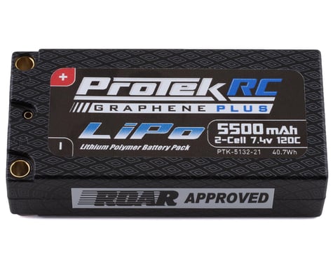 5500mAh 2S 7.4V 120C Si-Graphene Shorty LiPo Battery with 5mm Connectors (PTK513221)