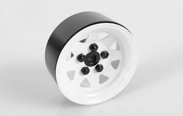 5 Lug Wagon 1.9" Steel Stamped Beadlock Wheels, White (RC4ZW0127)