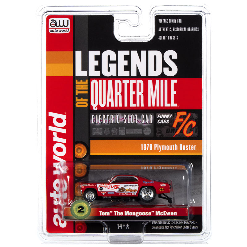 4Gear Tom "The Mongoose" McEwen 1970 Plymouth Duster Funny Car HO Slot Car (RDZSC356MONG)
