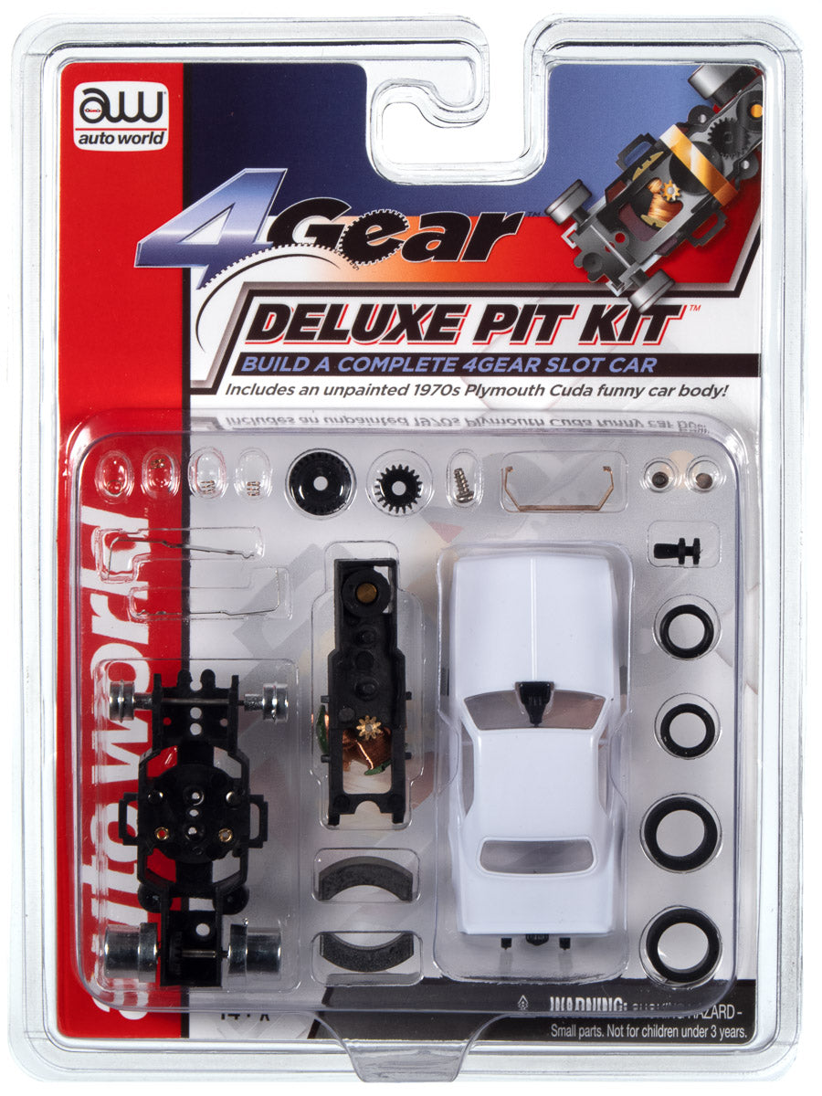 4 Gear Deluxe Pit Kit with Plymouth Funny Car Body for HO Slot Car (RDZTRX106)
