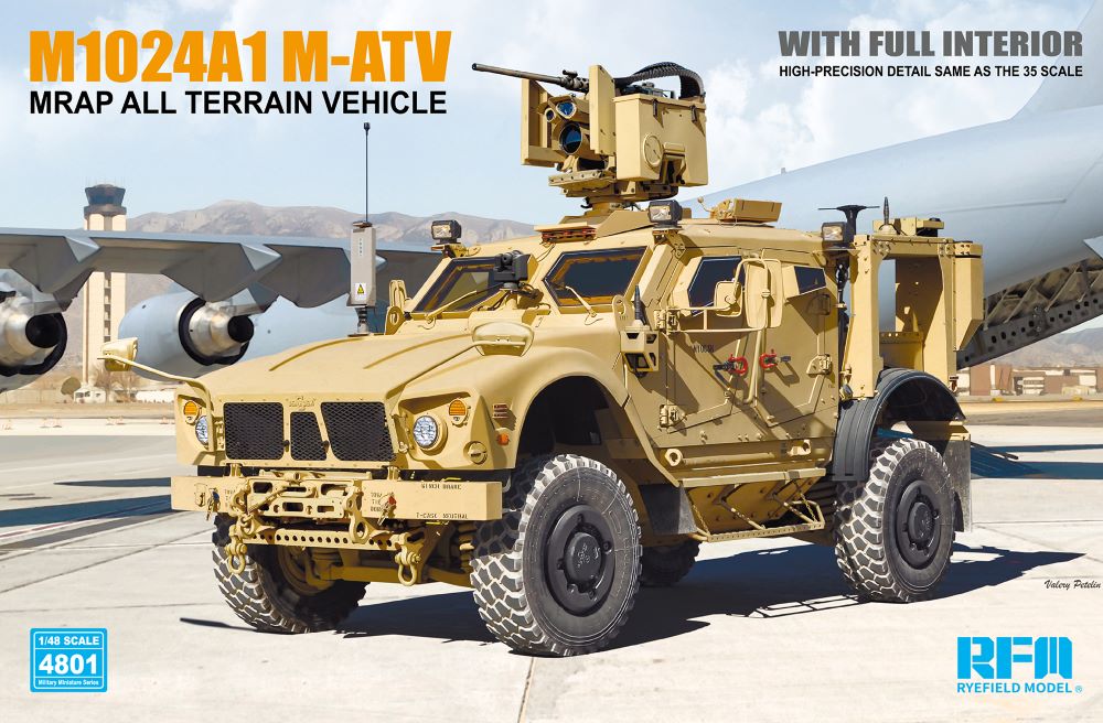 1/48 US M1024A1 M-ATV MRAP All-Terrain Vehicle with Full Interior Plastic Model Kit (RFM4801)