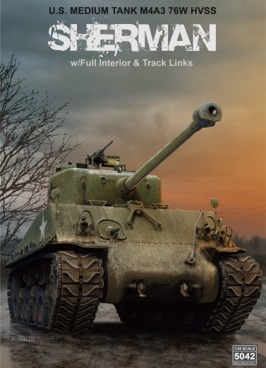 RFM M4A3 76W HVSS SHERMAN フルインテリアキット 1/35 US Sherman M4A3 76W HVSS Medium Tank with Full Interior and