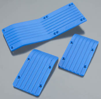 Skid Plate Set, Blue for Traxxas E-Maxx, T-Maxx (3) (RPM80775)