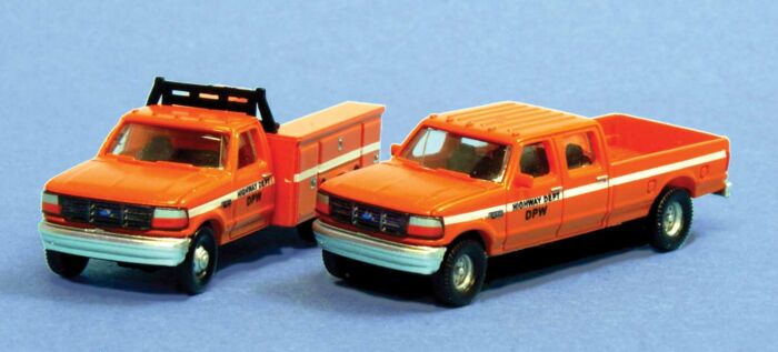 N Assembled 1992 Ford F Series Crew Cab Pickup and Service Truck Set, Department of Public Works (RPSN383JL9G9)