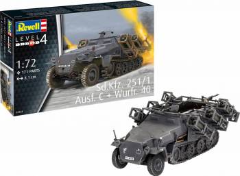 1/72 SdKfz 251/1 Ausf C Halftrack w/Wurfrahmen 40 Rocket Launcher Plastic Model Kit (RVL03324)