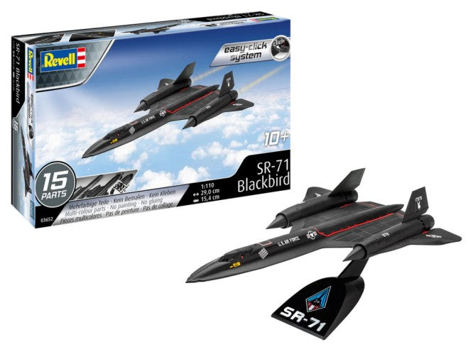 1/110 SR71 Blackbird Stealth Jet Snap-Together Plastic Model Kit