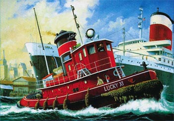 1/108 Harbour Tug Boat Plastic Model Kit (RVL05207)