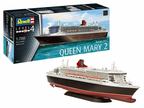 1/700 Queen Mary II Ocean Liner Plastic Model Kit (RVL05231