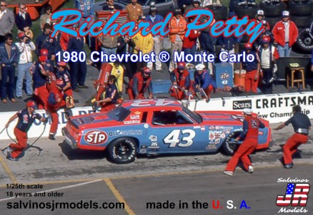 1/25 Richard Petty #43 1980 Chevrolet Monte Carlo Ontario CA Race Car Plastic Model Kit (SJM19801)