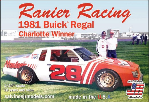 1/24 Ranier Racing Bobby Allison #28 1981 Buick Regal Charlotte Winner Race Car Plastic Model Kit (SJM19812)
