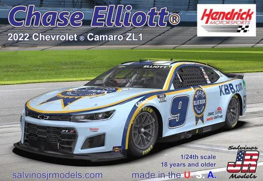 1/24 Chase Elliott 2022 NASCAR Next Gen Chevrolet Camaro ZL1 Race Car Kelly Blue Book Limited Production Plastic Model Kit (SJM2022CEK)