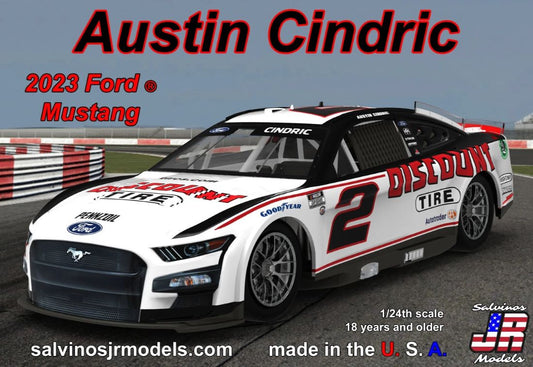 1/24 Austin Cindric 2023 NASCAR Ford Mustang Race Car Primary Livery Limited Production Plastic Model Kit (SJM2023ACP)